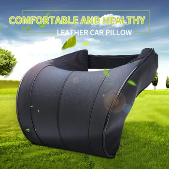 

PU Leather Car Headrest Auto Car Neck Pillow Memory Foam Pillows Neck Rest Seat Headrest Cushion Pad