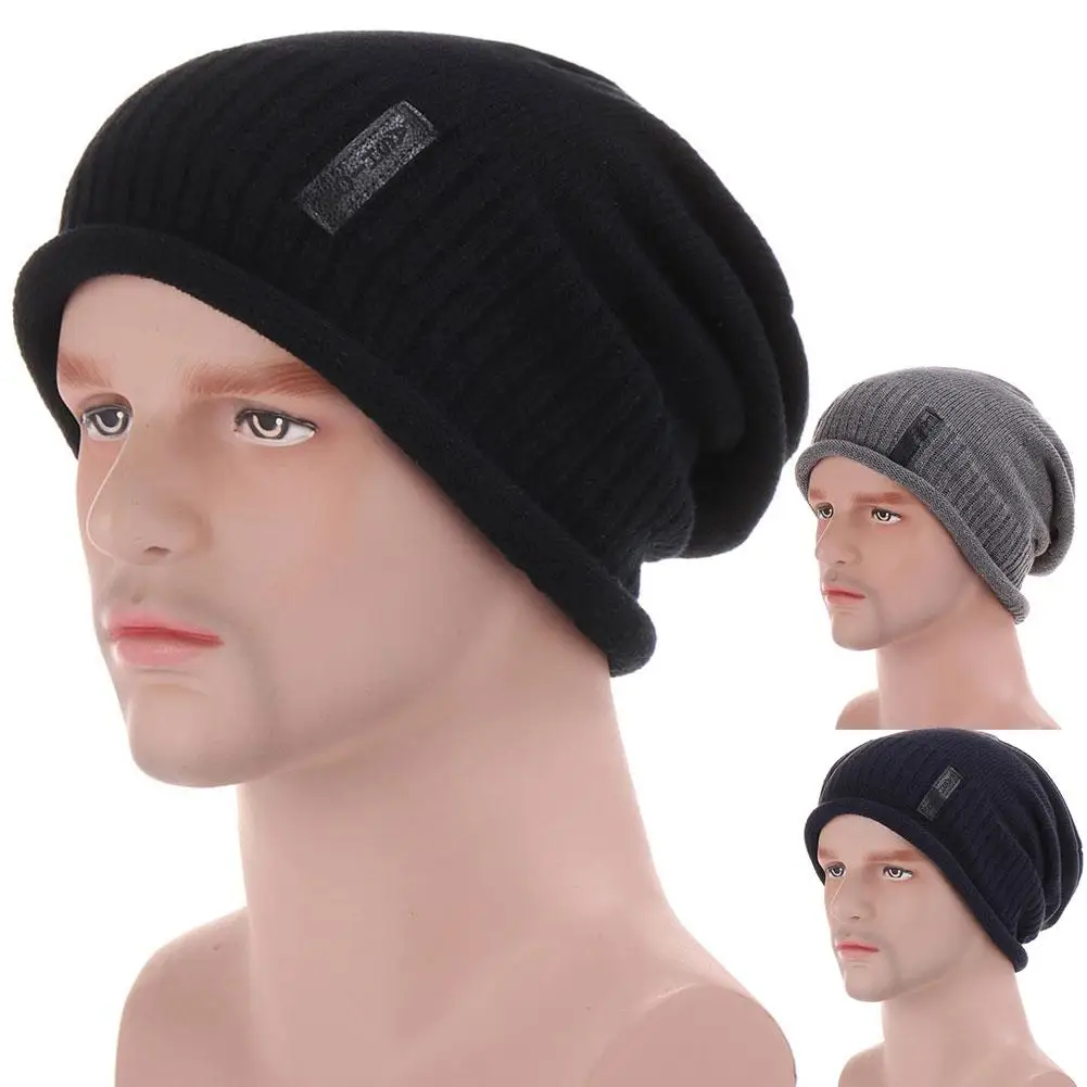 

Men Stylish Casual Winter Warm Knitted Solid Color All-match Hiphop Hat Beanie