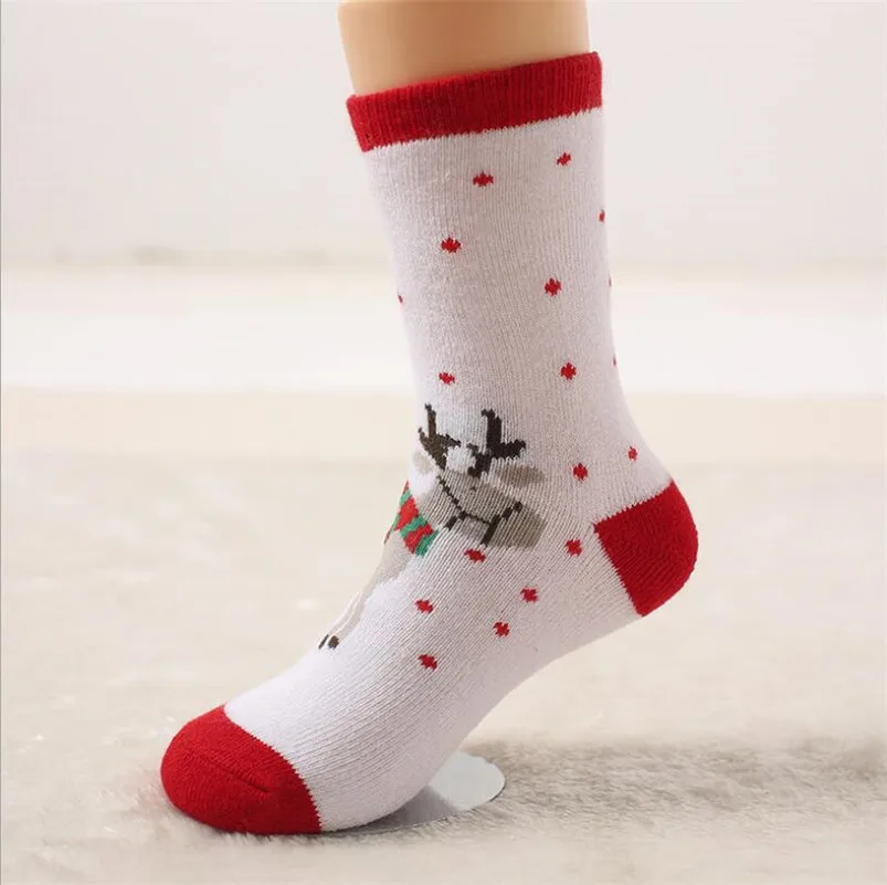 Зимние носки, носки для маленьких мальчиков и девочек, теплые рождественские носки для малышей, подарочные носки с оленем, Санта-Клаусом, снегом, Chaussette - Цвет: E