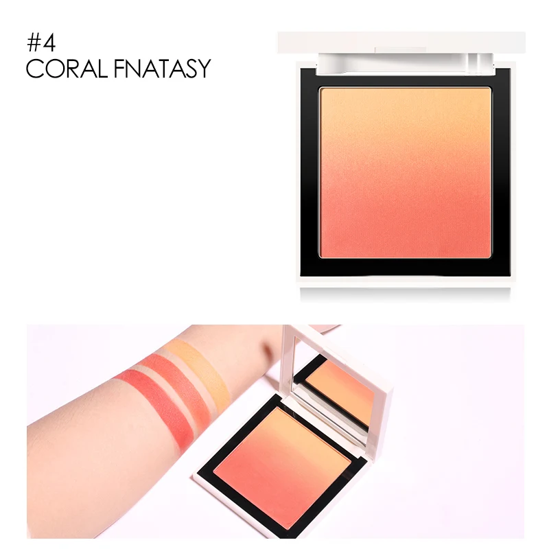 FOCALLURE Brand Face Blush Palette Natural Pink Cheek Waterproof Long Lasting Silky Orange Powder Professional Blush Maquiagem - Цвет: 4