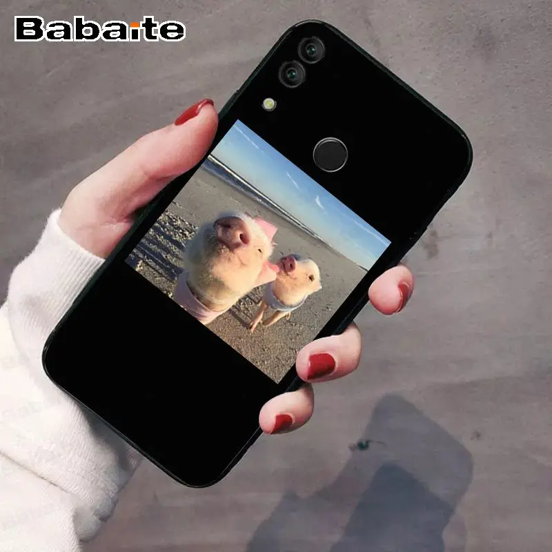 Lucu Merah Muda Babi Hewan Peliharaan Pola Lembut Aksesoris untuk Huawei Honor 8x Y6 Y7 Y9 P20pro P30pro P20lite kasus Ponsel