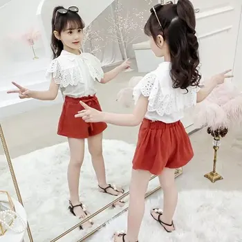 

2020 Summer Cute Baby Girls Clothing Sets T-shirt And Shorts 2 Pieces/Set For 4 6 8 10 12 Year Children Casual Girl Clothes Set