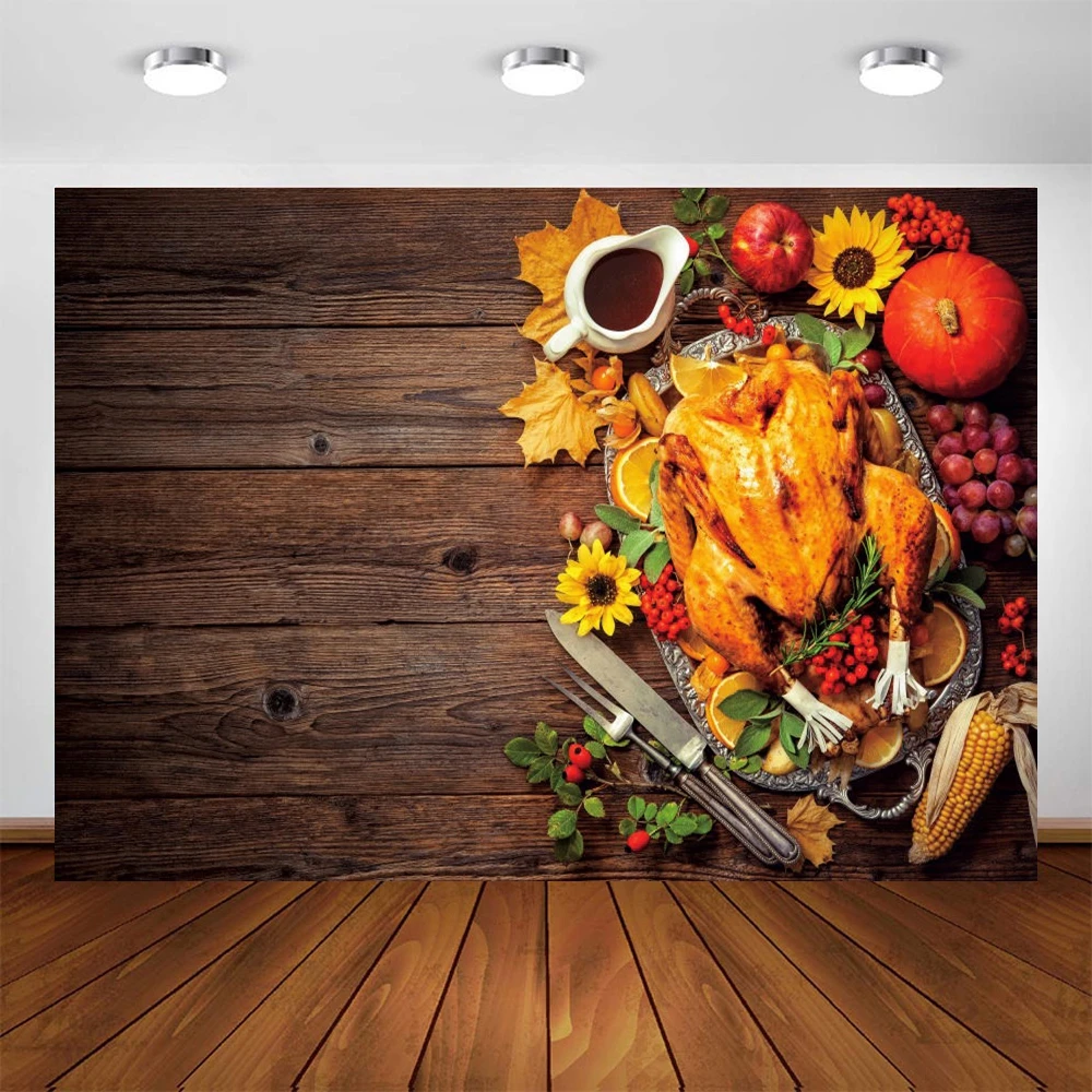 Yeele Thanksgiving Background Fruit Fall Pumpkin Turkey Board Backdrop Baby Photographic