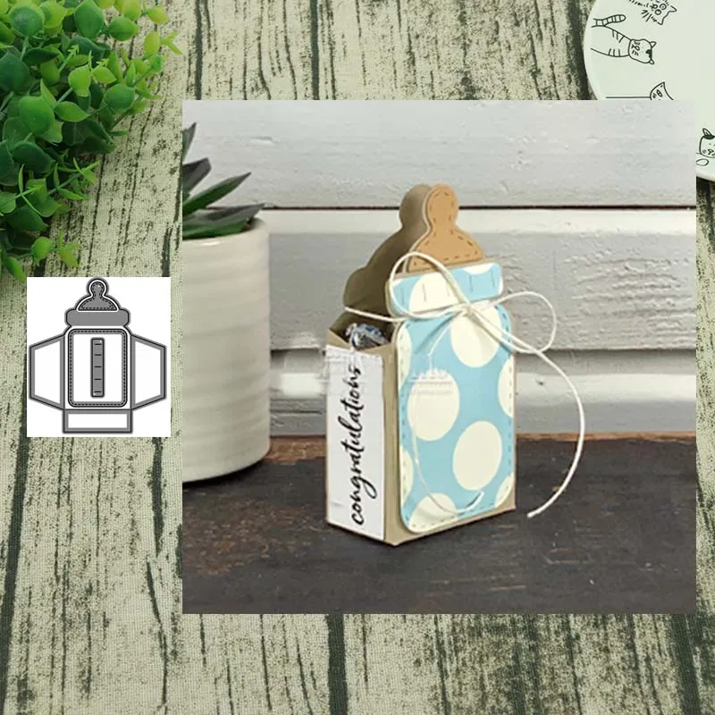 

Metal Cutting Dies Bottle box 2019 Crafts Stencil For DIY Scrapbooking Paper/photo Cards Embossing Die