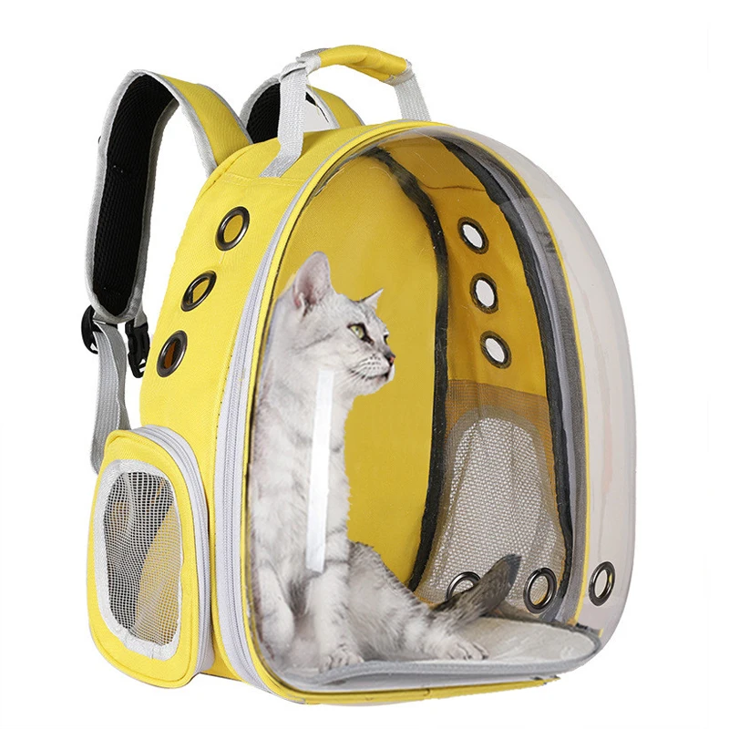 Free Shipping Cat Bag Breathable Portable Pet Carrier Bag Outdoor Travel Backpack For Cat And Dog Transparent Space Pet Backpack