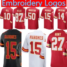 15 Патрик махомс Джерси мужские 10 Tyreek Хилл Канзас 87 Трэвиса келсе 27 Kareem Hunt 14 Watkins 29 Berry 50 ХЬЮСТОН майки
