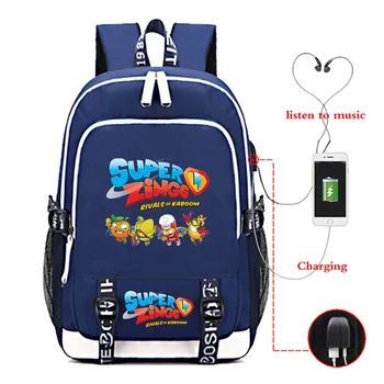 

New Super Zings Unisex USB Charging Backpack Laptop Bag Capacity Backpack Multi-functional Travel Mochila Feminina