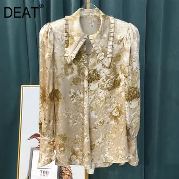 

DEAT 2020 new spring and summer fashion women clothing turn-down collar full sleeves printed single breasted shirt WL10004L
