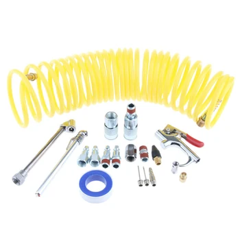 

20pcs/Set Yellow Stainless Steel Dust Blow Hose Gauge Air Compressor Fittings Attachment Pneumatic Tools