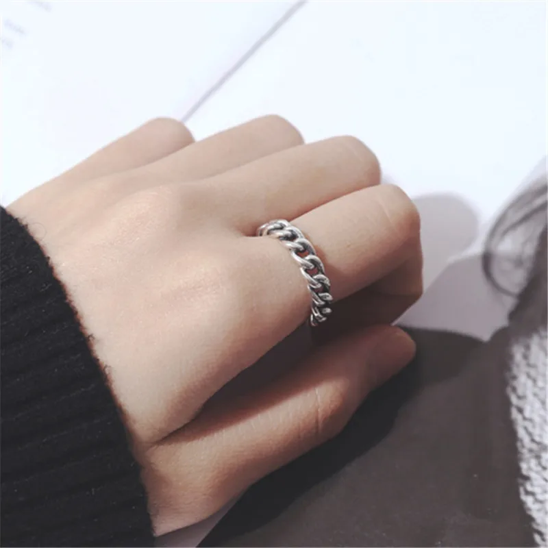 Винтаж ручной работы 925 пробы серебряные кольца для мужчин женщин Регулируемый тайский серебряное кольцо на палец личность