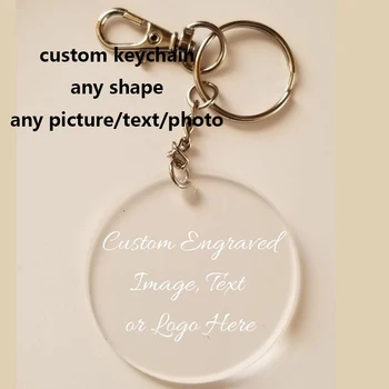 

Personalized Calendar text acrylic Keychain with your design any shape Keyring acrylic Private Custom