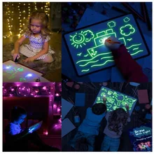 Светодиодный светящийся чертежный щит для рисования граффити, планшет для рисования, волшебное рисование, светильник, флуоресцентная ручка, детская живопись, развивающие игрушки