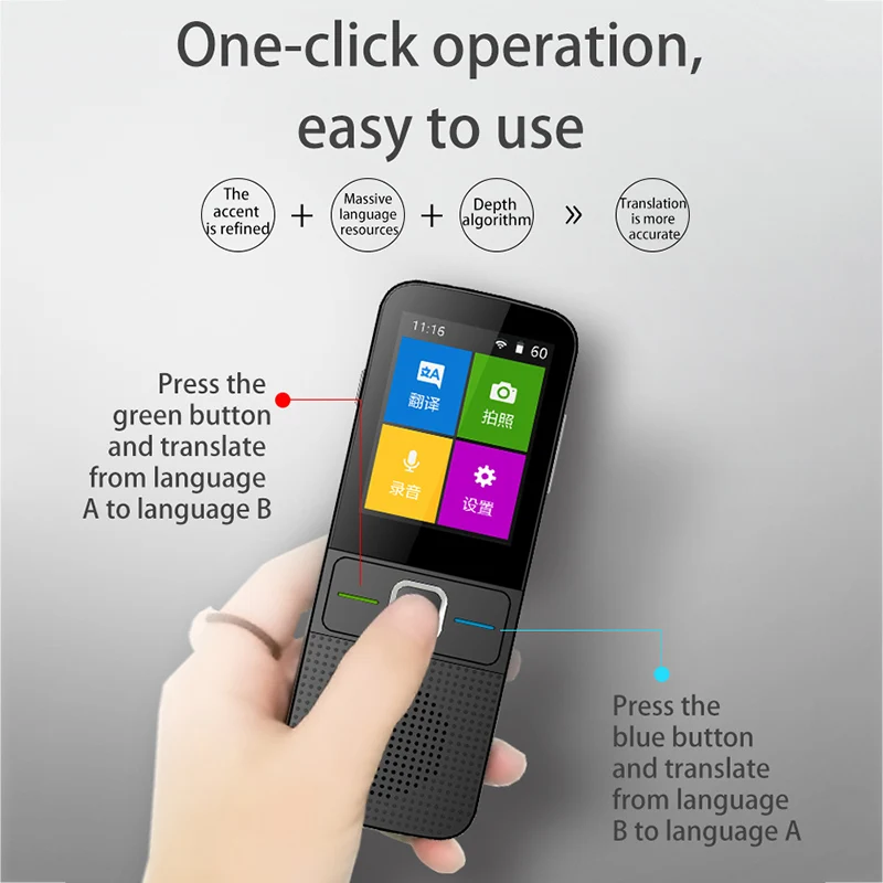 

Smart Voice Translator Two-Way Multi-Language Real-time WiFi Portable Translation Hi 888