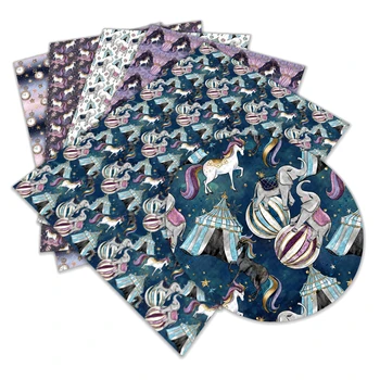 

30 cm x 136 cm Cartoon Printed Artificial Leather Fabric Sewing DIY Bag Shoes Material L055 L056