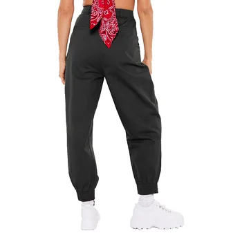 

Hot Casual Women Harem Pants Black Green High Waist Pocket Ankle Length Pants Female Fashion Comfortable Trouser Solid Pants