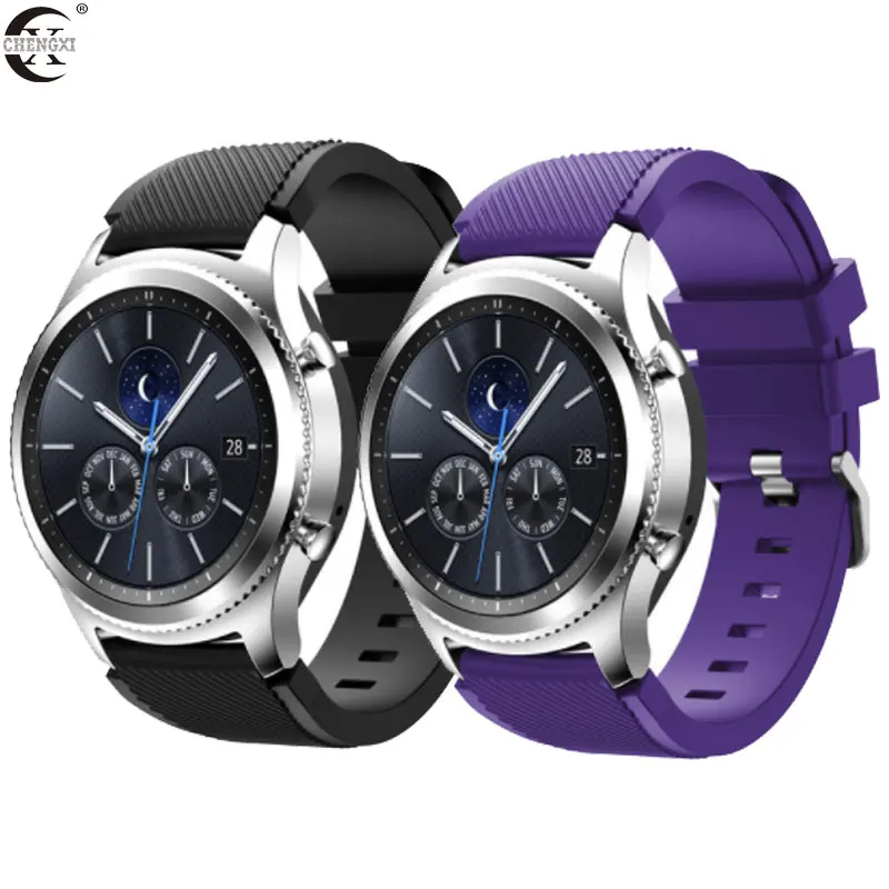 Ремешок CHENGXI для Samsung Galaxy watch 46 мм 42 22 20 силиконовый браслет huawei GT amazfit bip 47 44 40