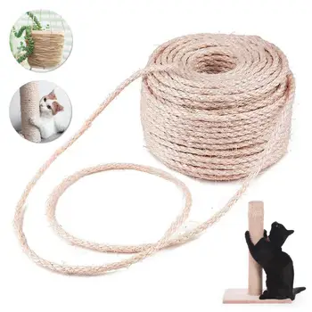 

4/6mm Sisal Rope For Cats Scratching Toys Cat Sharpen Claw Making Desk Legs Binding Rope Cat Climbing Frame Sisal Rope Cat