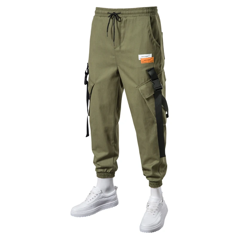 

cargo pants male cotton fashion streetwear joggers sweatpants for men Spring Autumn Multi-pocket Hip hop trousers men