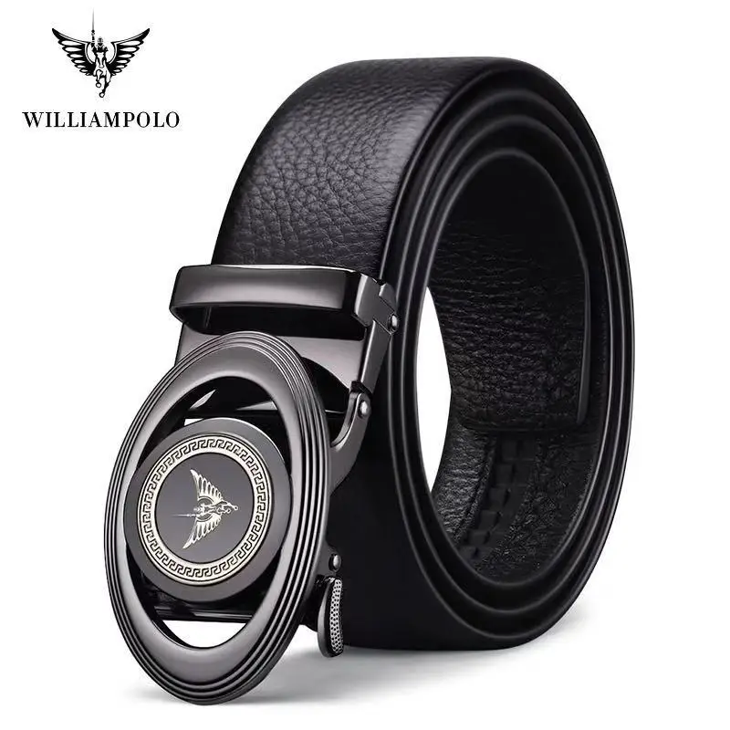 

2019 Cow genuine leather luxury strap male belts for men new fashion Zinc Alloy Automatic Buckle Business men belt High Quality