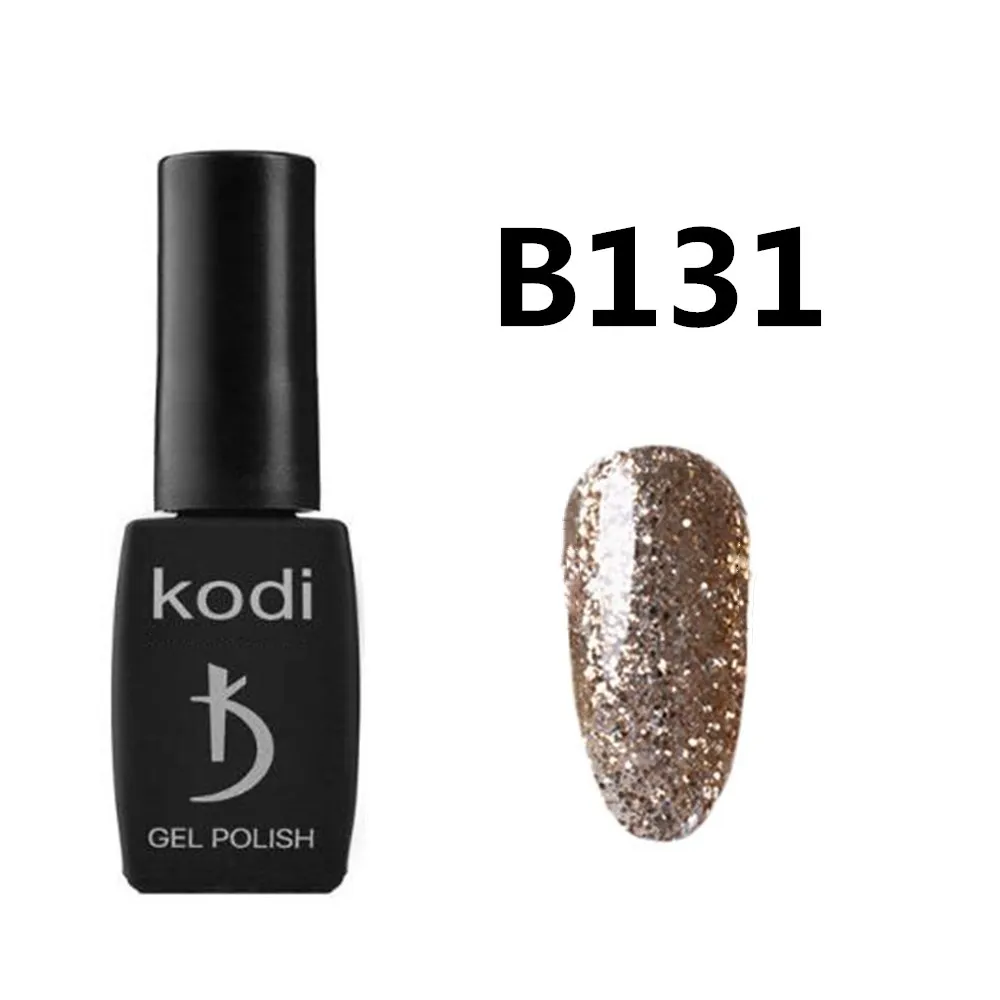 Kodi 12 мл позолоченный Платиновый УФ-гель для ногтей Hybrid Gellak полуперманентный нужен базовый верхний слой мерцающий гель лак для ногтей - Цвет: B131