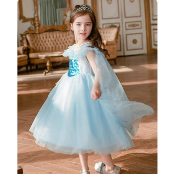 

Custom Anna Elsa Girls Princess Children Summer Girl Dress Cloth Vestidos Infants Dress Baby Dresses Children Cosplay Clothing