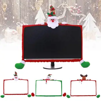 

Christmas Decorations Computer LCD Monitor Frame Cover Edge Protection Christmas Computer Dust Cover Home Decoration