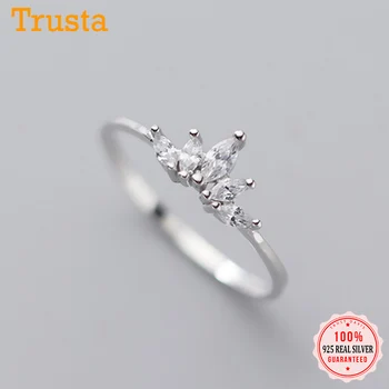 

Trustdavis Real 925 Sterling Silver Simple Lovely Delicate Crown Dazzling CZ Finger Ring For Women Wedding 925 Jewelry DA1654