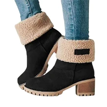 

Hot Sale Warm Back Lace Up Snow Boots Comfortable Anti-slip Stylish Women's Winter Boots 2 In 1 For Christmas Botas De Mujer