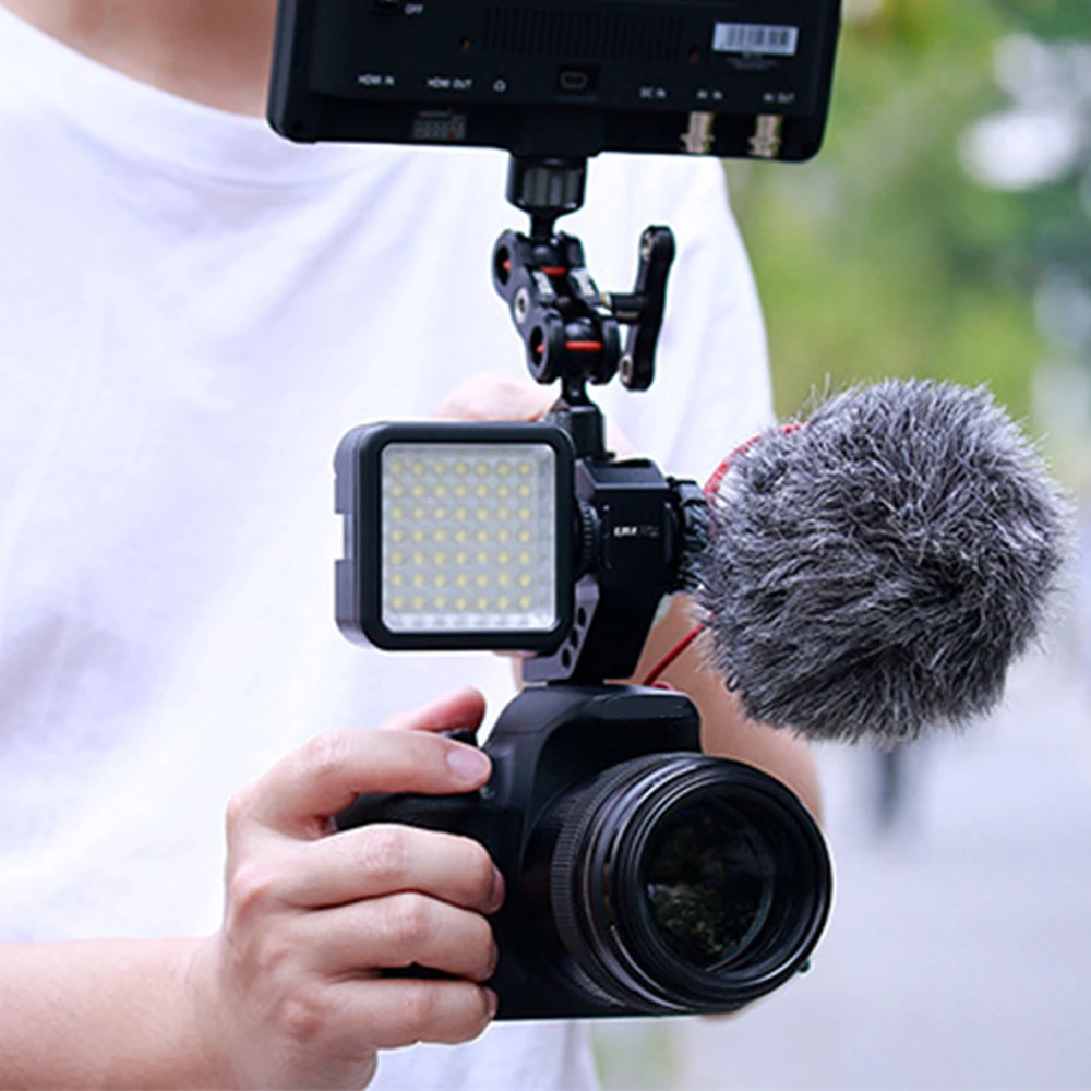 UURig R005 DSLR Camera Top Handle Metal Cheese Handle Grip with Three Cold Shoe Adapter Mount Universal Handgrip