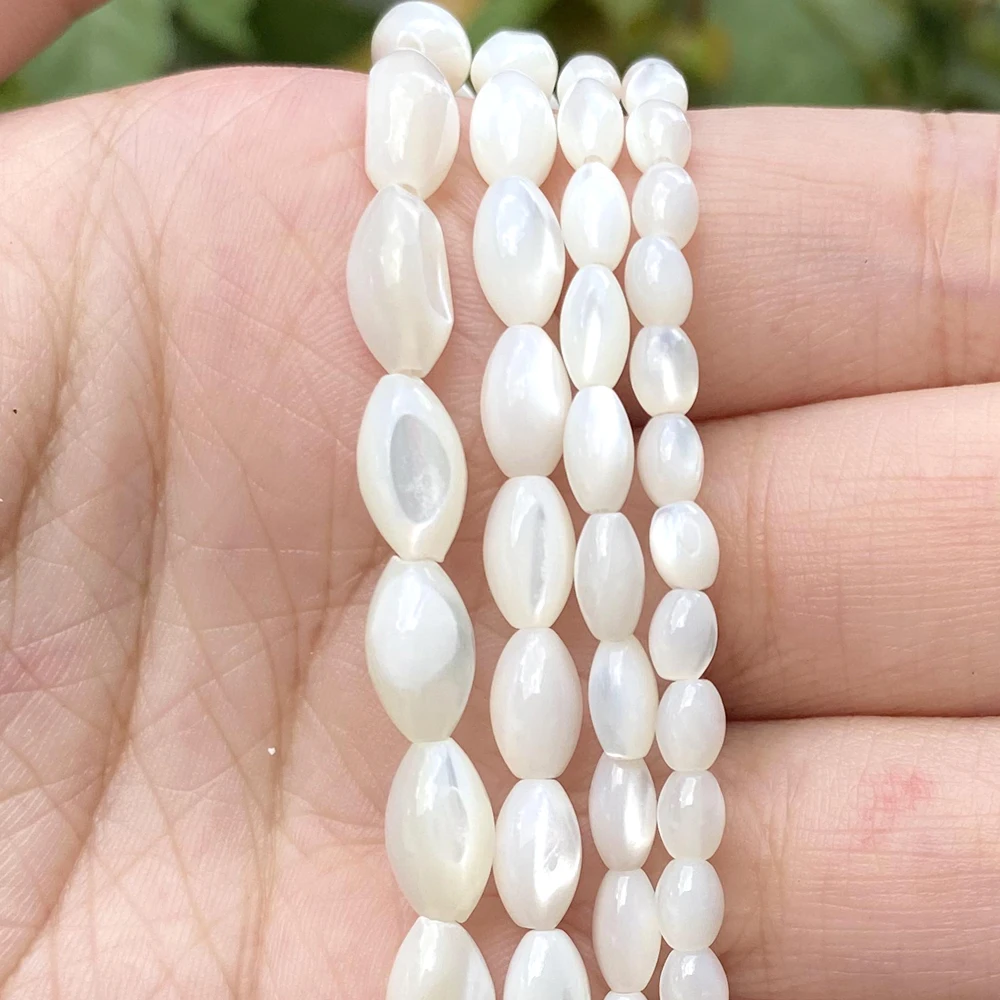 Loose Beads White Oval Natural Sea Shell Beads for Jewelry Making