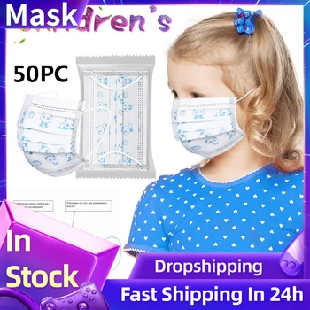 

Kids Children's Mask Disposable Face Mask Industrial 3Ply Ear Loop 50PC Mask Protection Facemask Mascarilla Face Masks Masks