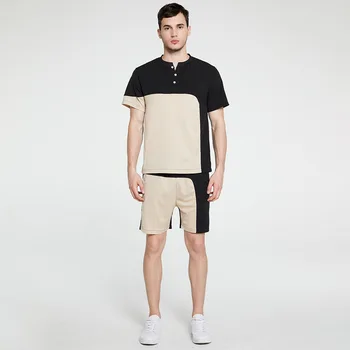 

EU SIZE 2020 New Fashion Men's Sportswear Sets Sports Shorts T-shirts And Men Sweatpants Mens Gym RunningTracksuit Fitness Suits