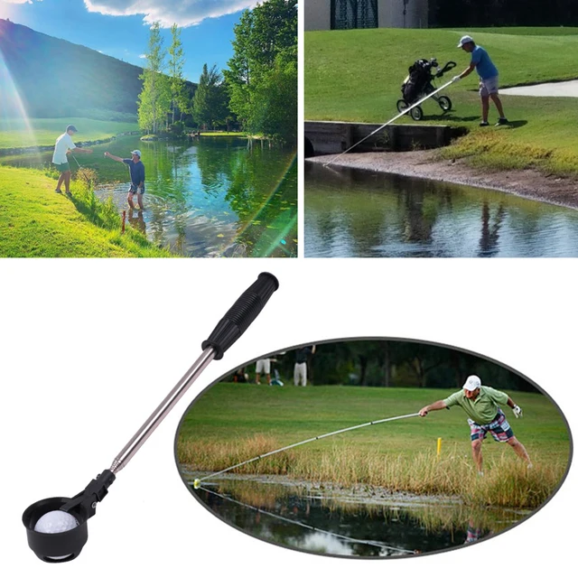 Golf Ball Picker With Automatic Locking Spoon Cup Golf Ball Picker Stainless Steel Retractable Ball Retriever Sucker Tool 2