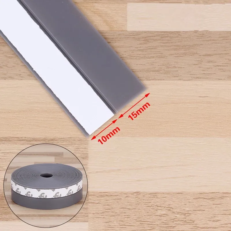 Gray 10X15MM KK& FENG 1 м уплотнительная лента кремнеземное самоклеящееся уплотнение оконного стекла звукоизоляция ветрозащитная дверная нижняя лента погода зачистки - Цвет: Gray 10X15MM