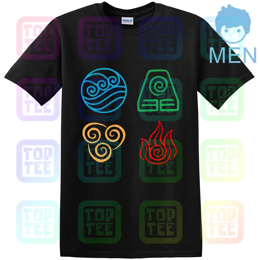MEN-BLACK Аватар Последний Airbender/Legend Of Korra Tribe Print Мужская футболка для взрослых летняя одежда Размер: S-3Xl - Цвет: MEN-BLACK