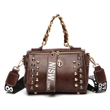 Новые модные женские сумки, роскошные сумки, женские сумки-мессенджеры, Сумка с заклепками, модная женская сумка через плечо, женская сумка из искусственной кожи