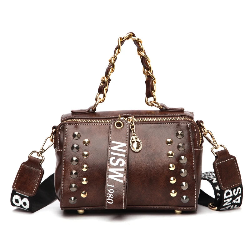 

NEW fashion Women Bags Luxury Handbags Women Messenger Bags Cover Rivet Bag Girls Fashion Shoulder Bag Ladies PU Leather Handbag