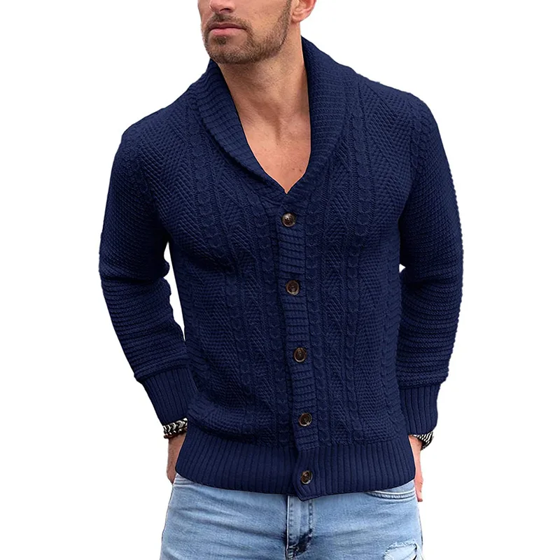 Chaqueta punto hombre Cardigan Tallas S Color Azul azafata3