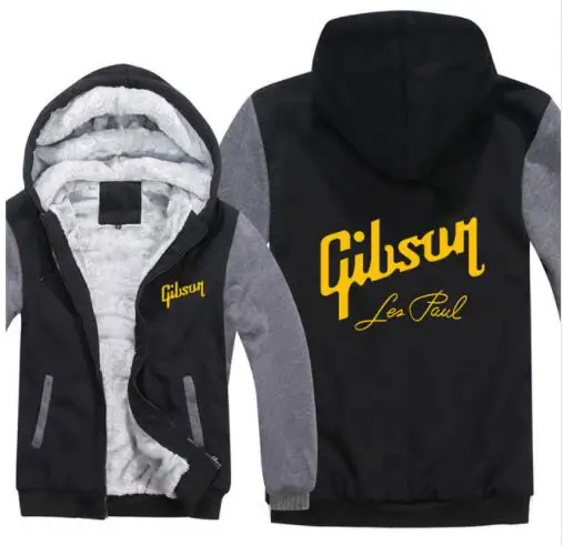9 Gibson Hoodies Jacket Winter Men Casual Wool Liner Fleece Gibson Les Paul Sweatshirts Hoody Pullover - Цвет: 9