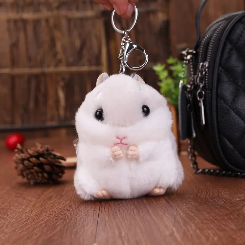 Plush Toys Mini Kawaii Simulation Hamster Cartoon Cute Stuffed Doll Boys Girls Keychain Toy Gifts For Kids Children Keyrings