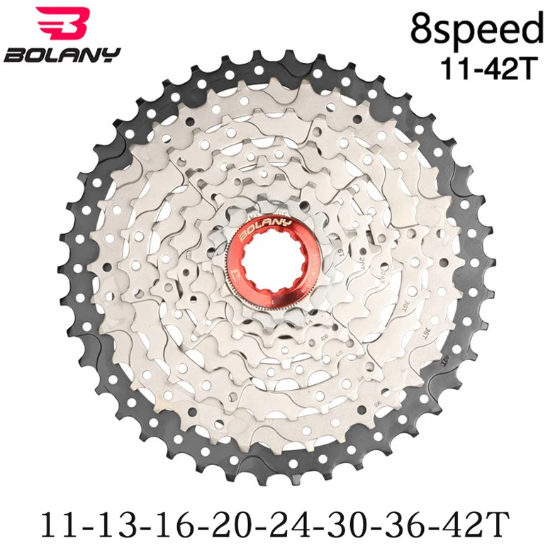 Bolany 8 скоростная кассета MTB 8V 11-42T 11-40T 11-36T 11-32T набор звездочек со встроенной трещоткой для горного велосипеда широкого соотношения Сверхлегкий 400g Велосипед маховик