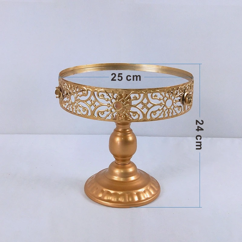 25CM Новая модель солнцезащитные очки, зеркальные круглые металлическая, для подставки для пирожных пластина домашняя одежда для свадьбы, дня рождения подставка для торта инструмент - Цвет: 25CM