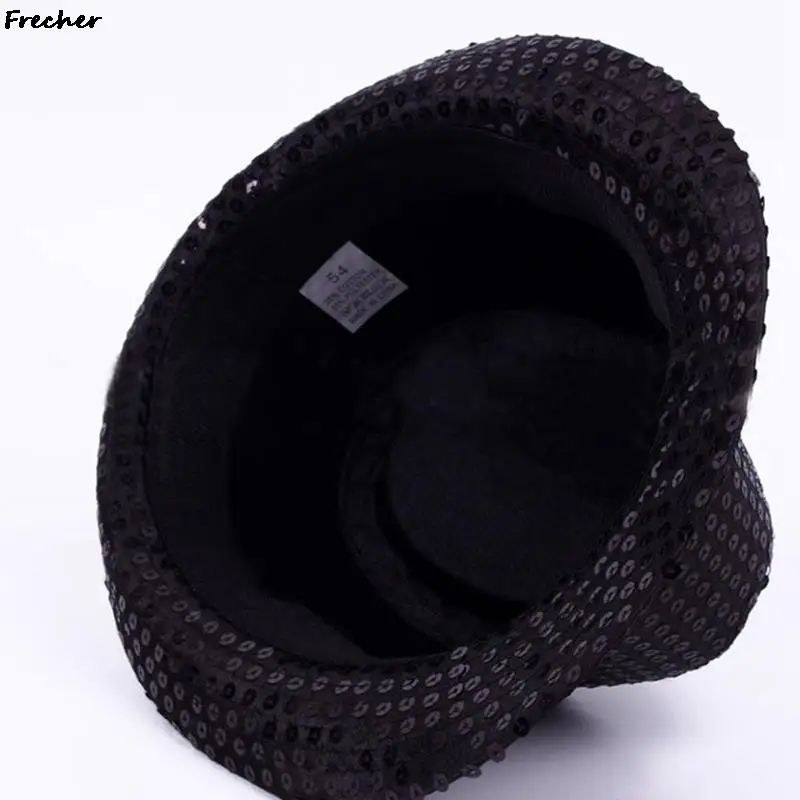 New Fashion Adult Unisex Brilliant Glitter Sequins Hat Dance Show Party Jazz Hat Cap Show Stage Props Beading Caps Fedoras cosplay hats game cosplay props