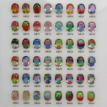Tabella di colore delle gemme di pietra di vetro allentato sintetico del taglio ovale di Multi colore libero di trasporto 48pcs Per