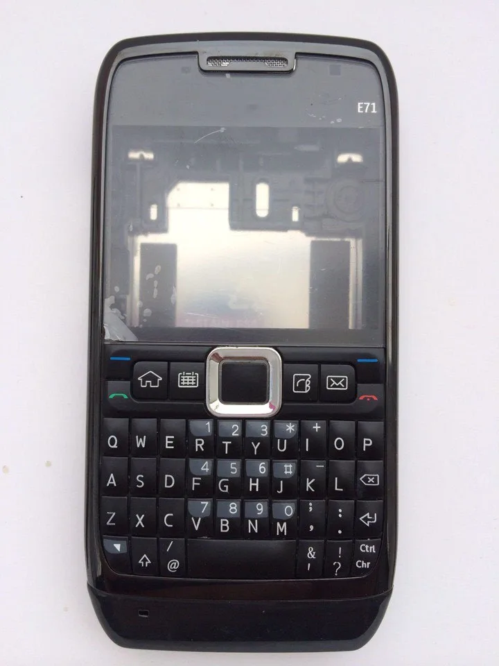 Чехол для телефона с кнопкой клавиатуры для Nokia E71 корпус задняя крышка батареи+ английский или русский арабский клавиатура - Цвет: Черный
