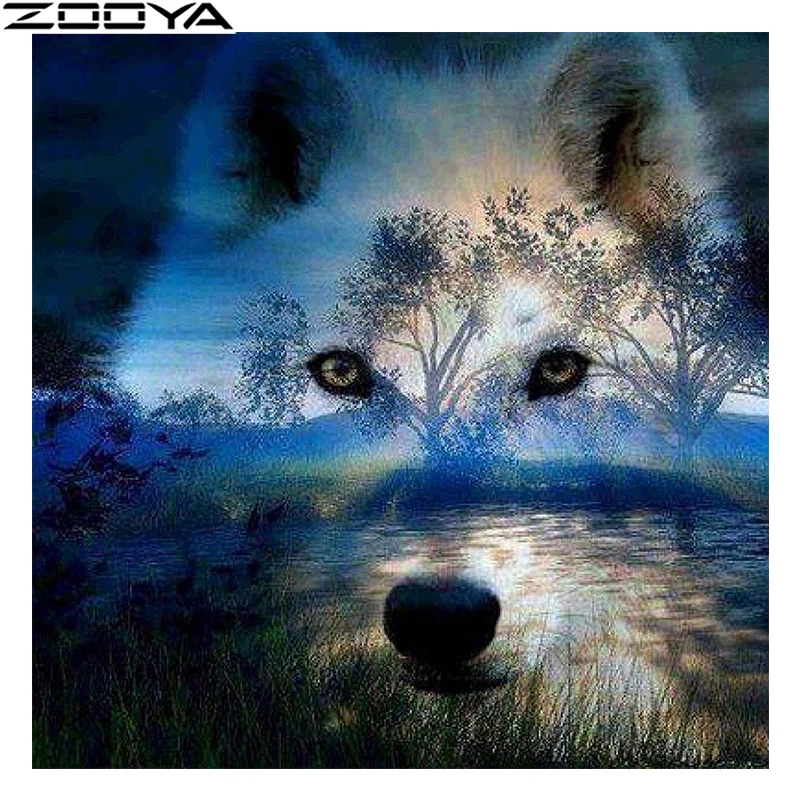 Zooya 5D алмазная живопись полная дрель квадратная/круглая 5D алмазная вышивка с животными полный набор Алмазная мозаика картина Стразы Zh029 - Цвет: ZH029-1