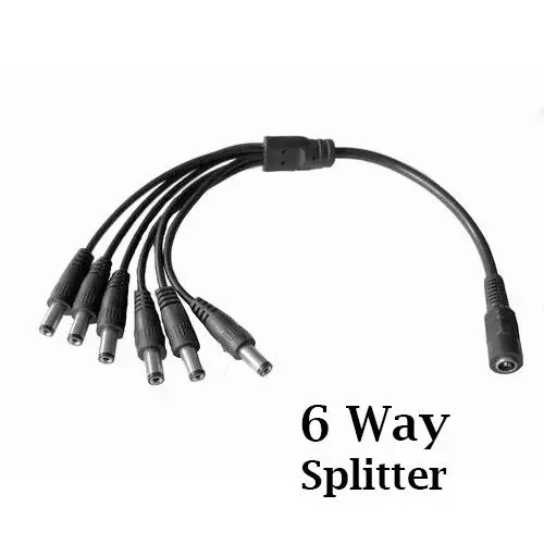6-Way CCTV кабель с разделителем постоянного тока 12V 9V блок питания Мощность адаптер