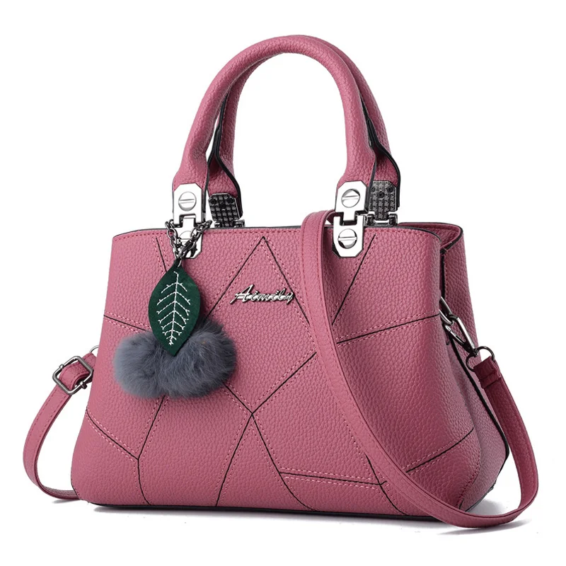 298Leather Pink 3Pcs/Set Bags For Women Handbag PU Leather Shoulder Bags Casual Tote Tassel Top Handle Designer Bag Composite Messenger Bag - Цвет: 298Leather Pink