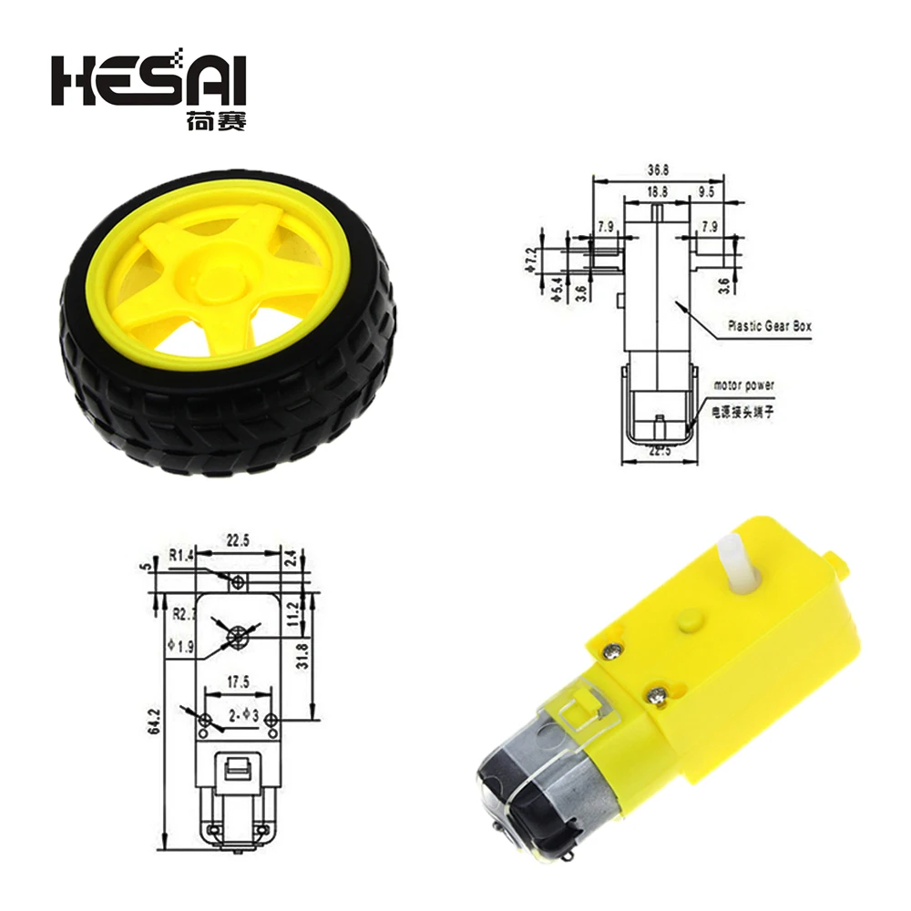 TTMotorSmartCarRobotGearMotorforArduinoDiyKitWheelsSmart