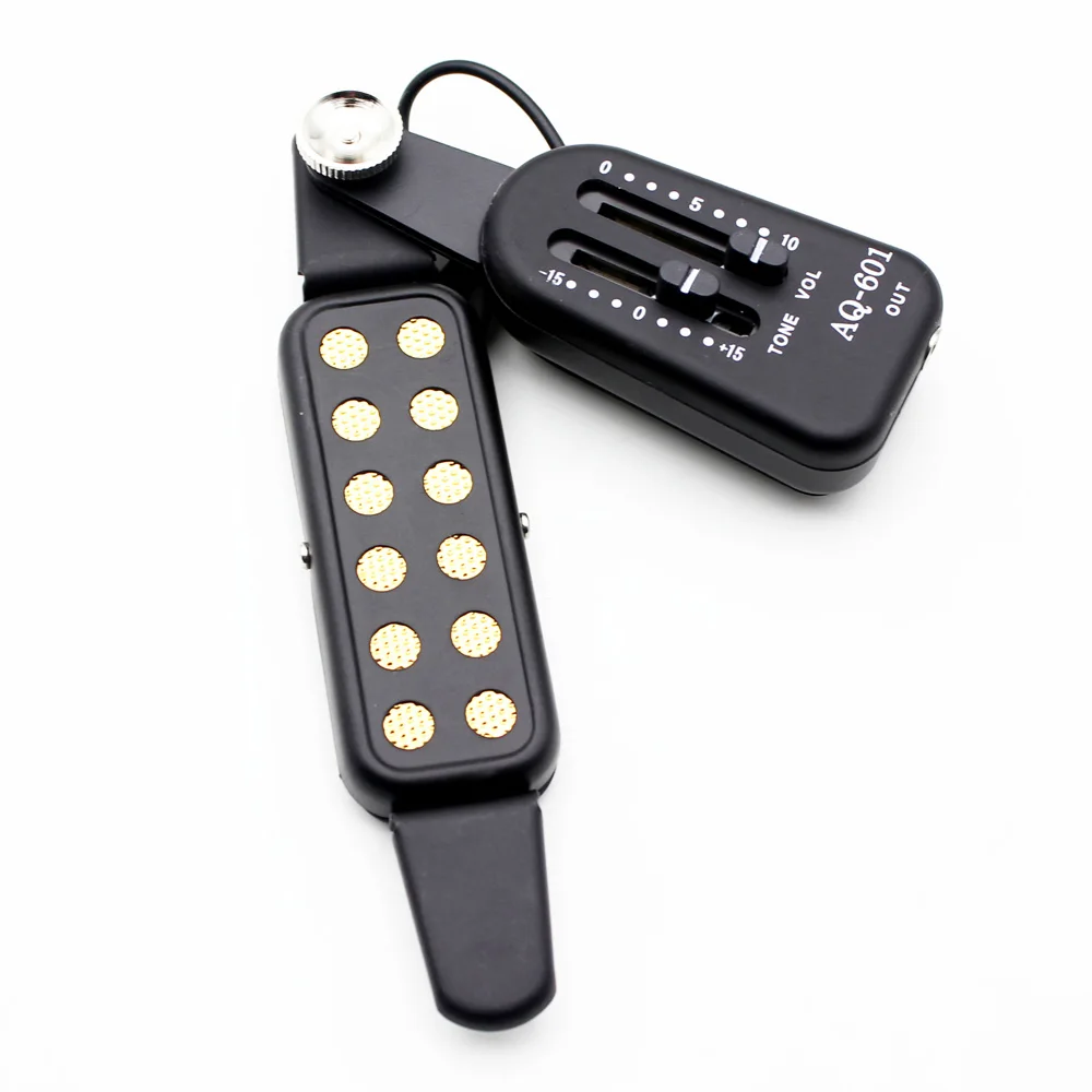 

AQ-601 12hole Magnetic Sound Hole 38"/39"/40"/41" Acoustic Guitar Pickup Transducer with Volume Tone Tuner Audio Cable